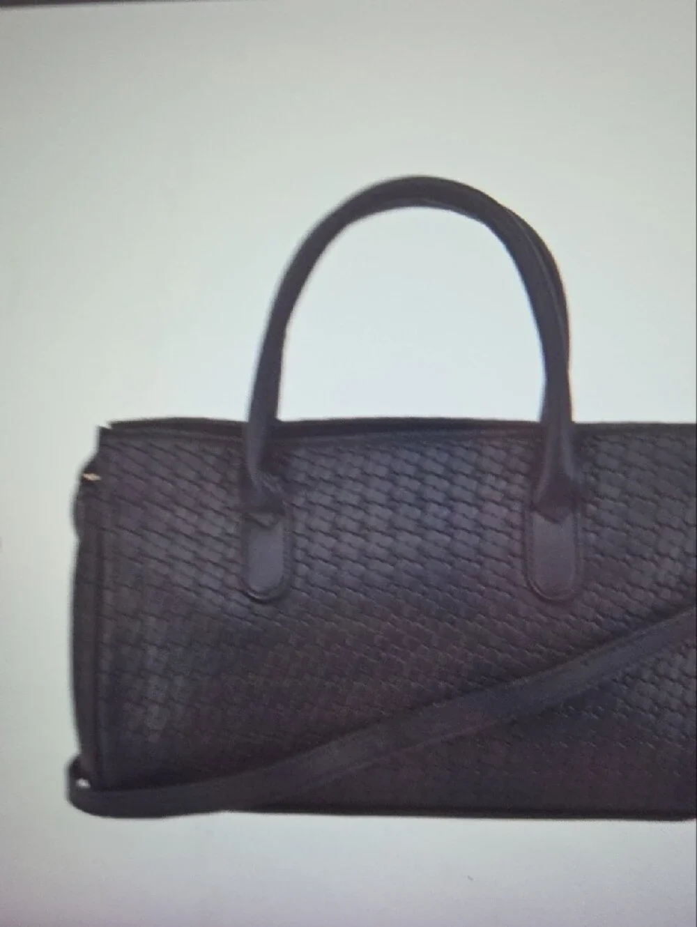 NWT bebe Black Woven Satchel with Gold Logo